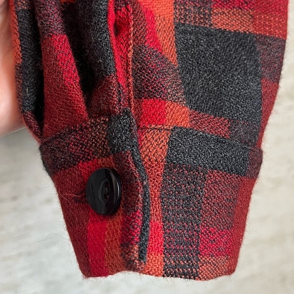 Coldwater Creek Button Up 100% Wool Shacket S XL P Shirt Jacket Buffalo Plaid - Picture 7 of 13